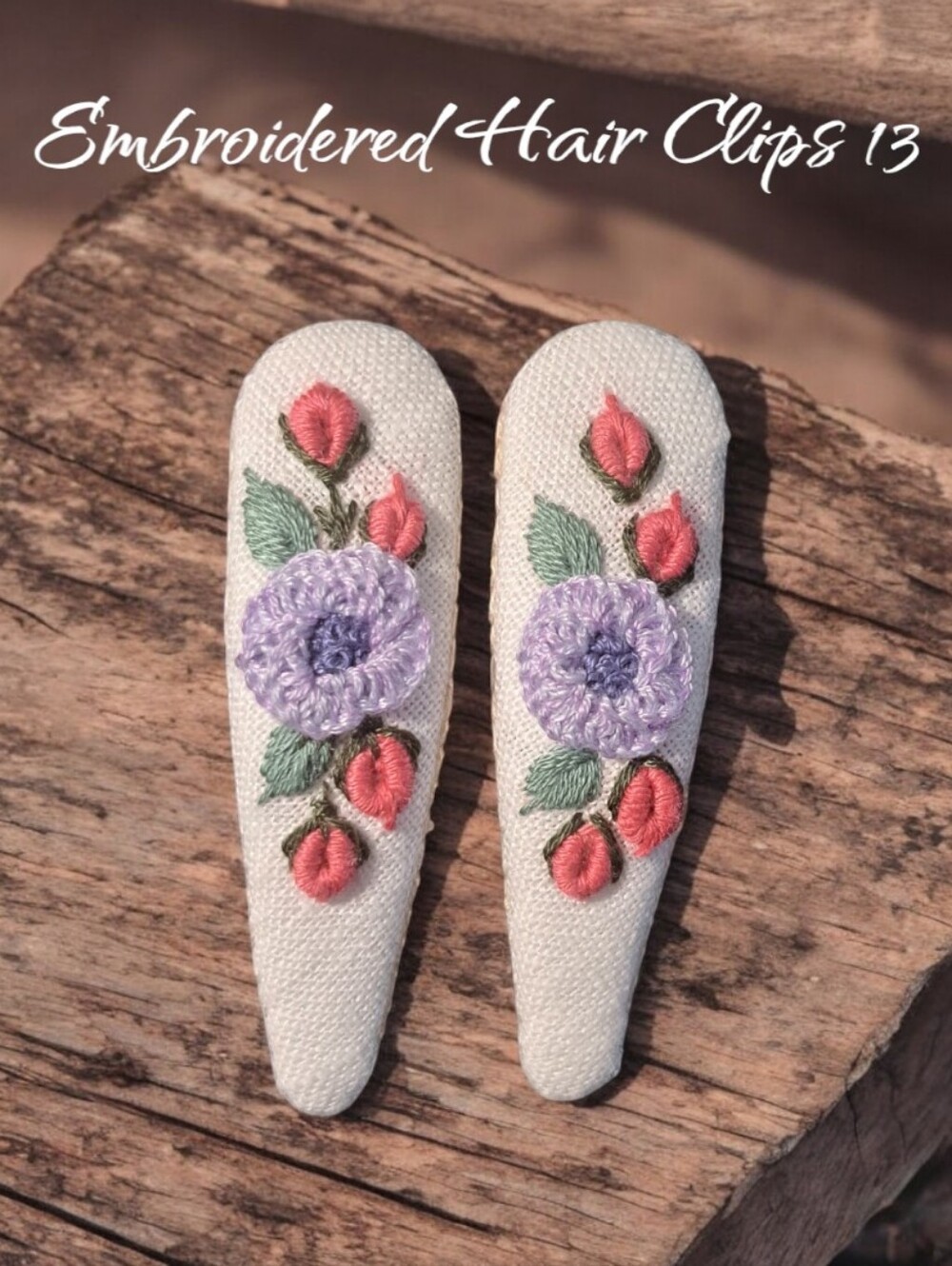 Embroidered Hair Clips - Picture 11 of 15